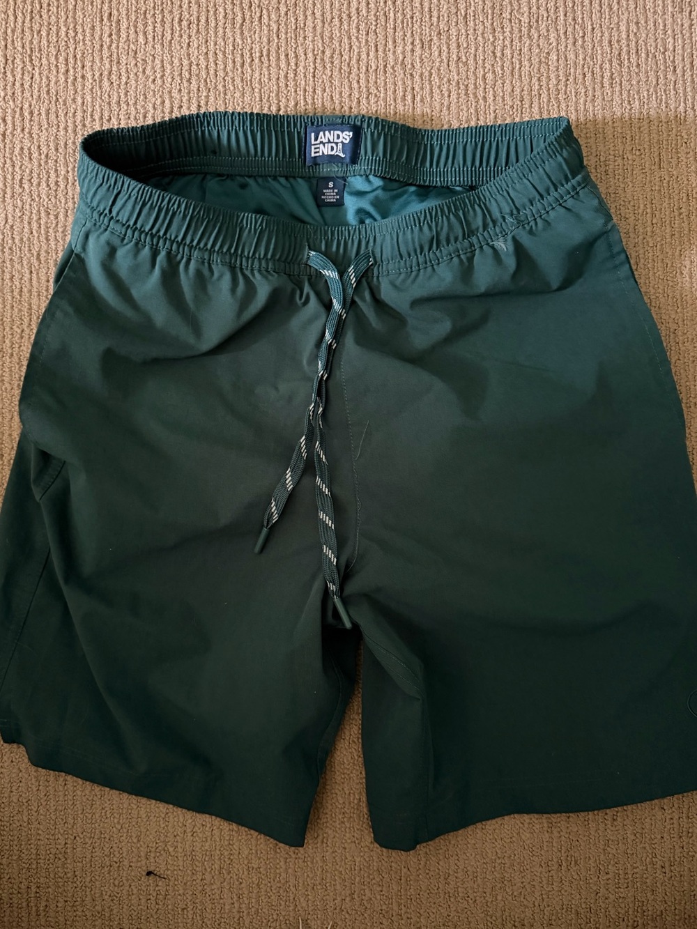 Lands' End Men's Forest Green Swim Trunks